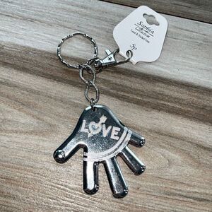Sophia Hand Love Silver Tone Key Chain